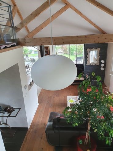 COLLETTI Plafond de grande hauteur et plâtre dans bois de charpente